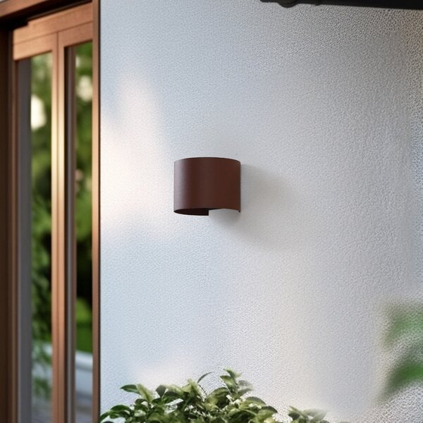 Lămpi de exterior Lindby, Dara, reglabil, Maro / Rugină, Balcon, Aluminiu, Modern