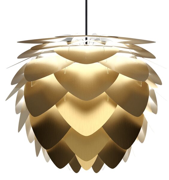 UMAGE Aluvia mini lampă suspendată alamă periată, reglabil, Auriu / Alamă, Camera de zi / sufragerie, Metal, Design