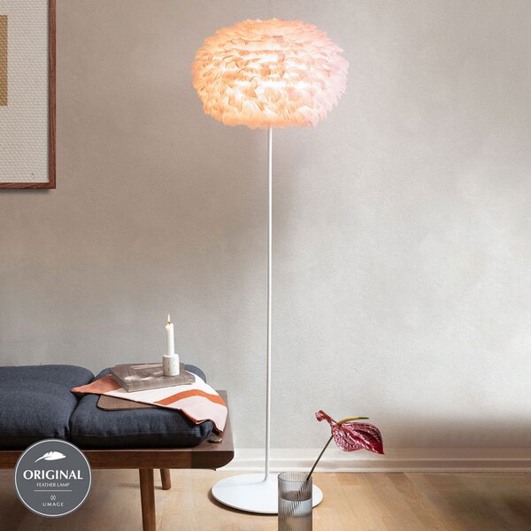 UMAGE Eos medium lampă de podea roz cadru alb, Roz / Rosé, Camera de zi / sufragerie, Design