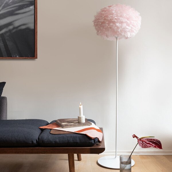 UMAGE Eos medium lampă de podea roz cadru alb, Roz / Rosé, Camera de zi / sufragerie, Design