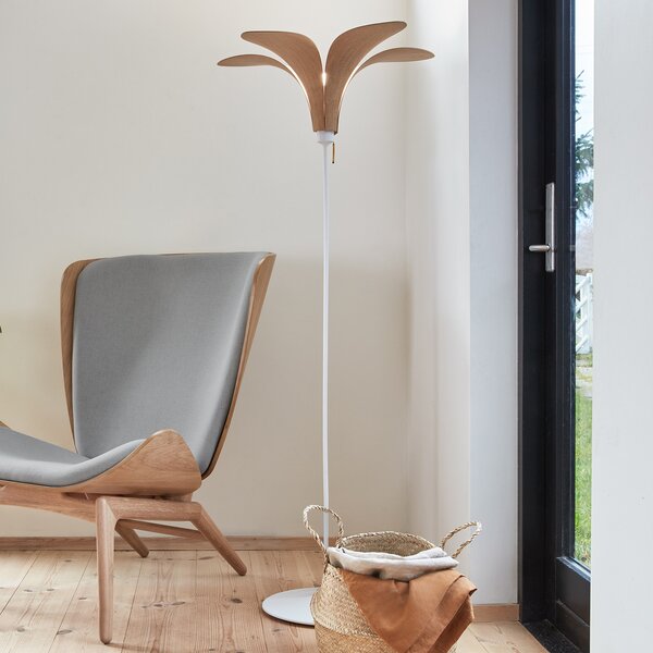 UMAGE Jazz lampă de podea oak stativ alb, Alb, Camera de zi / sufragerie, Metal, Scandinavă