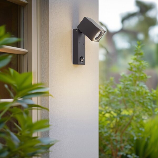 Lămpi de exterior Lindby, Othil, reglabil, Gri, Balcon, Aluminiu, Modern