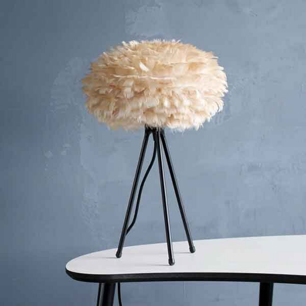 UMAGE Eos Mini lampă de masă maro/tripod negru, Maro / Rugină, Camera de zi / sufragerie, Design, Umbră de masă