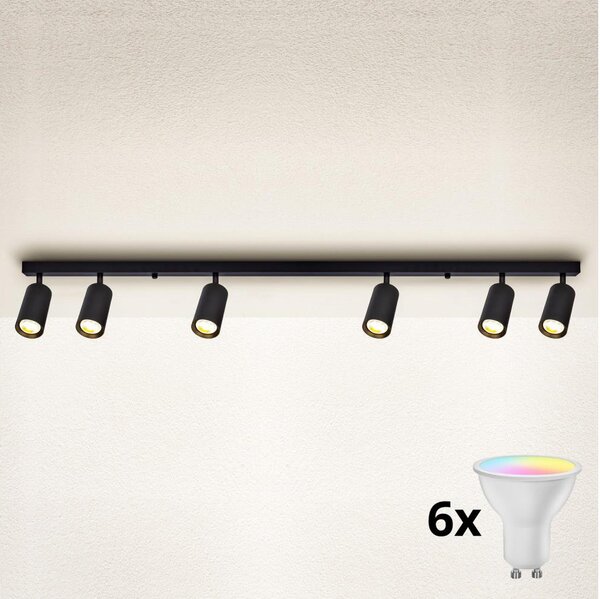 Brilagi - Spot LED reglabil SELE 6xGU10/6,5W/230V negru