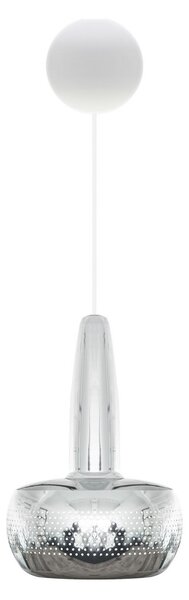 UMAGE Clava lampă suspendată oțel, Cannonball alb, reglabil, Metalic, Camera de zi / sufragerie, Metal, Design