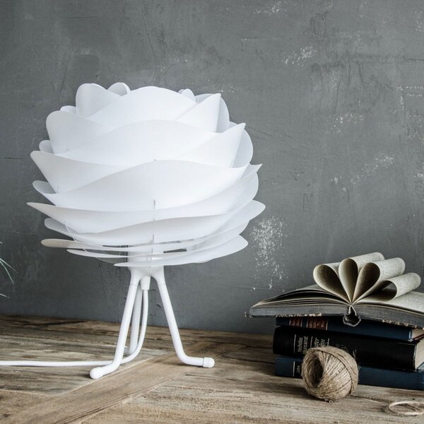 UMAGE Carmina Mini lampă de masă alb/tripod base w, Alb, Camera de zi / sufragerie, Metal, Design, Umbră de masă