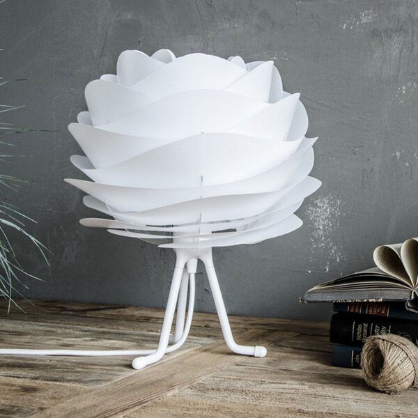UMAGE Carmina Mini lampă de masă alb/tripod base w, Alb, Camera de zi / sufragerie, Metal, Design, Umbră de masă