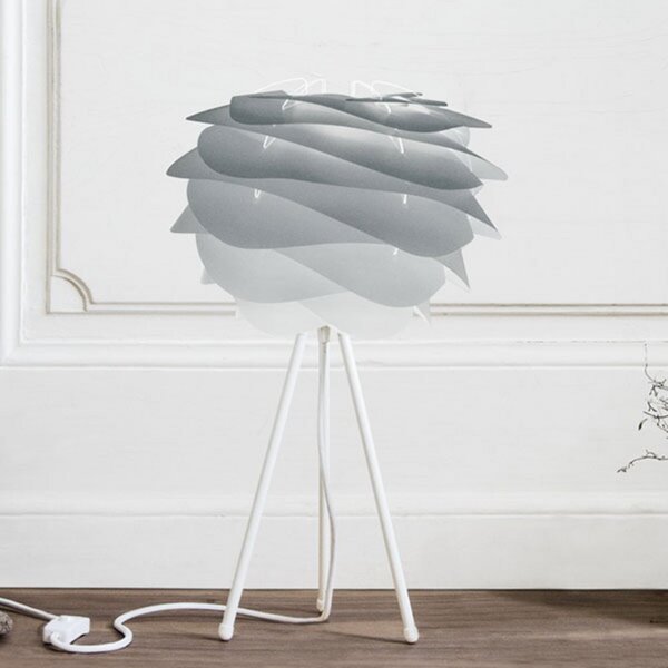 UMAGE Carmina Mini lampă de masă gri/tripod alb, Gri, Camera de zi / sufragerie, Metal, Design, Umbră de masă
