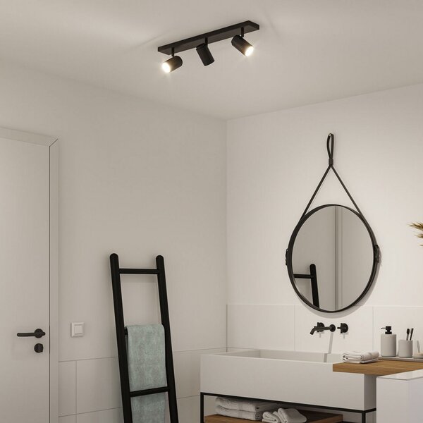 Plafoniere Paulmann, Zyli, reglabil, Negru, Baie, Metal, Modern
