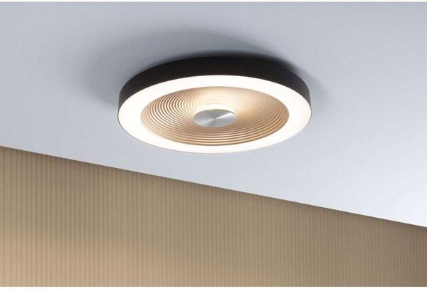 Plafonieră LED Volea, Ø40 cm, IP44, negru/auriu