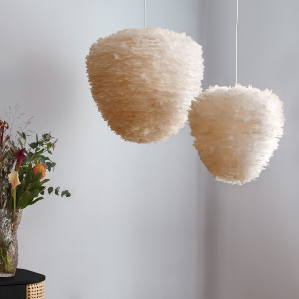 UMAGE Eos Evia Medium Lampă suspendată maro deschis/albă, reglabil, Maro / Rugină, Camera de zi / sufragerie, Scandinavă