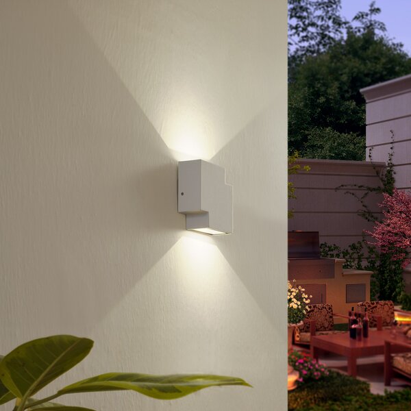 Lămpi de exterior Lindby, Fendir, Alb, Terasă, Aluminiu, Modern