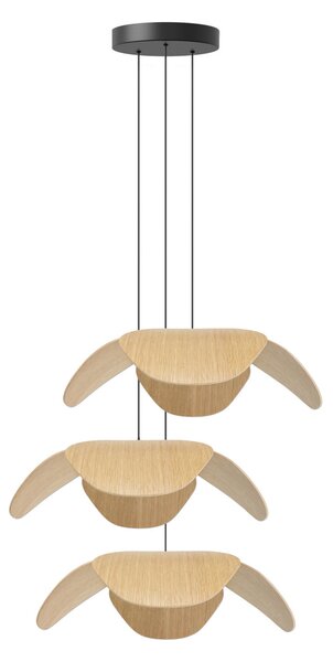 UMAGE Forget Me Not pendul mare 3 becuri, stejar, Lemn, Camera de zi / sufragerie, Lemn, Design