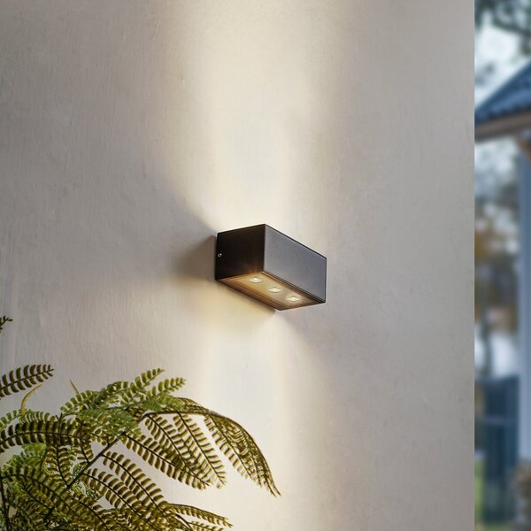 Lămpi de exterior Lucande, Selim, Negru, Aluminiu, Modern