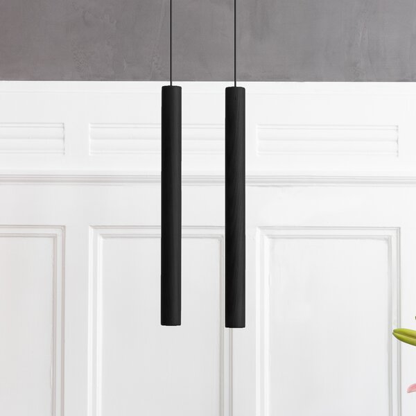 UMAGE Chimes Tall lampă pendul LED stejar negru, Negru, Camera de zi / sufragerie, Lemn, Scandinavă
