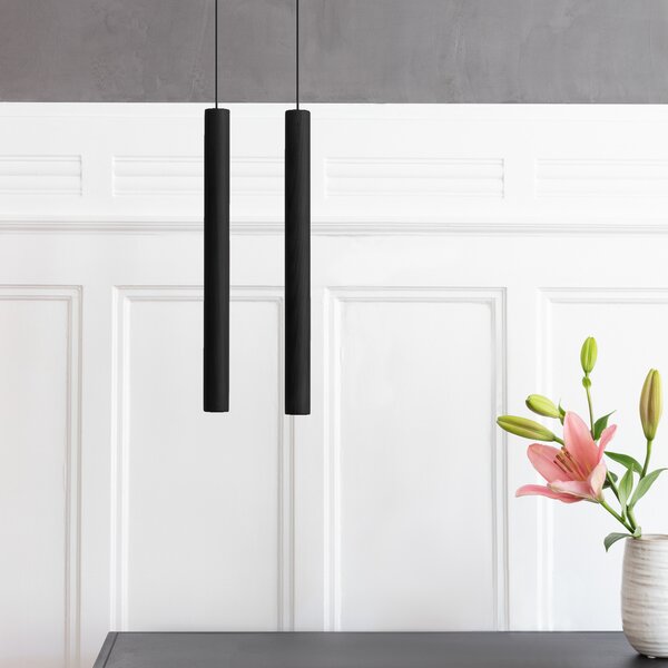 UMAGE Chimes Tall lampă pendul LED stejar negru, Negru, Camera de zi / sufragerie, Lemn, Scandinavă