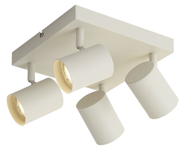 Spot modern de plafon bej cu 4 lumini reglabile - Jeana