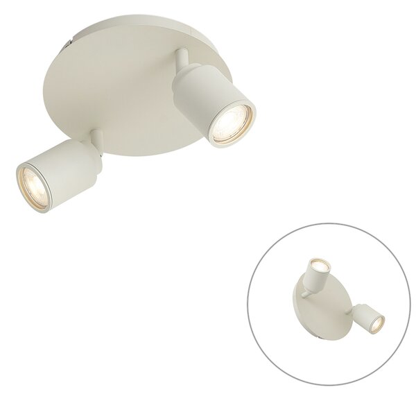 Spot modern de baie bej cu 2 lumini IP44 - Ducha