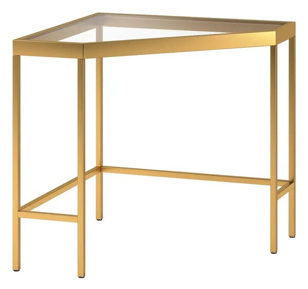 Masa birou colt Corner,sticla,Homs, 100 x 75 x 75 cm, gold
