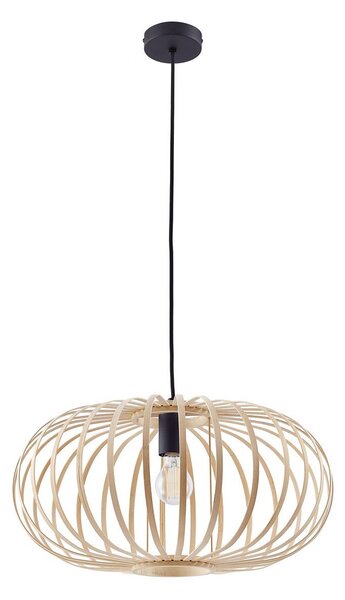 Lustră Pendul Lindby, Lielle, reglabil, Lemn, Sala de mese, Bamboo, Casă de țară / Rustic