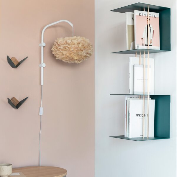 UMAGE Eos aplică perete Willow alb/maro deschis, Alb, Camera de zi / sufragerie, Metal, Design