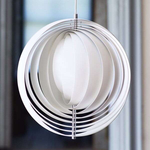 Verpan VERPAN Moon - Lampă suspendată, Ø 44 cm, reglabil, Alb, Camera de zi / sufragerie, Metal, Design