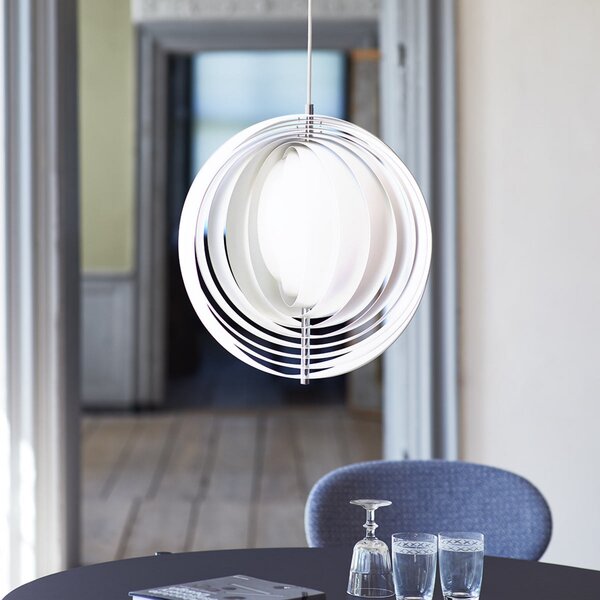 Verpan VERPAN Moon - Lampă suspendată, Ø 44 cm, reglabil, Alb, Camera de zi / sufragerie, Metal, Design