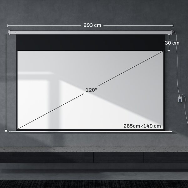 Homcom Ecran Proiector 100” – Montaj Pe Perete sau Tavan | Aosom Romania