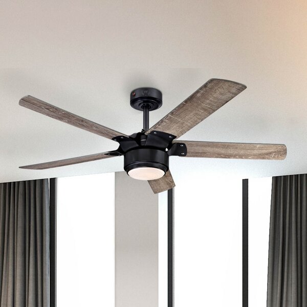 Westinghouse Ventilator de tavan Morris cu lumină LED, reglabil, Lemn, Camera de zi / sufragerie, Lemn