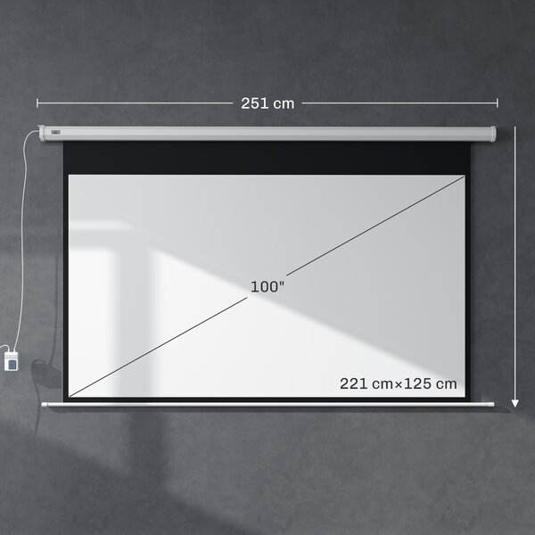 Homcom Ecran 84” Motorizat – 4K HD, Montare Perete sau Tavan | Aosom Romania