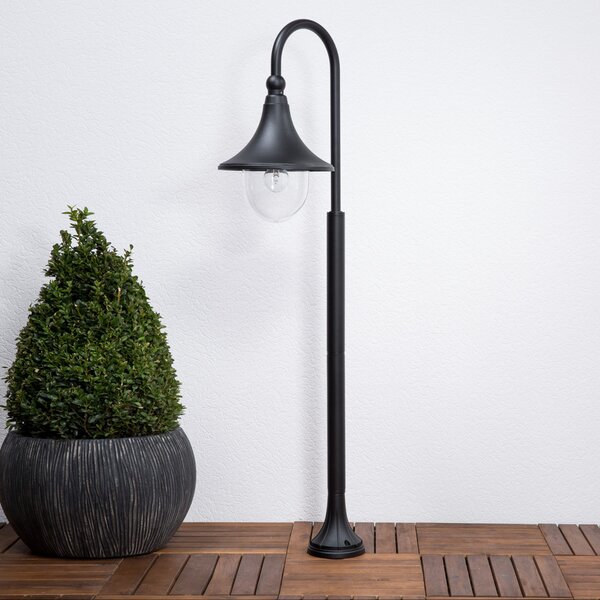 Lindby Daphne bornă luminoasă, 120 cm, negru, metal, E27, reglabil, Negru, Aluminiu, Modern