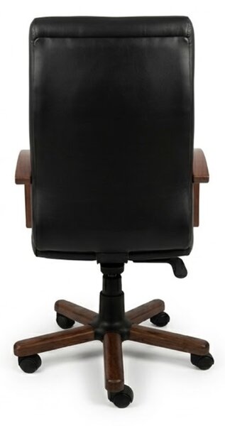 Scaun directorial CHEF LUX EXTRA, Negru piele naturala