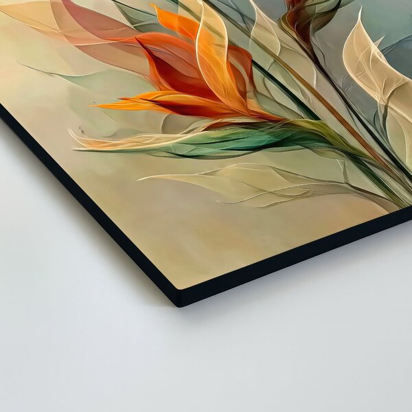 DUBLEZ | Tablou din lemn - Flori abstracte | Imprimare UV premium