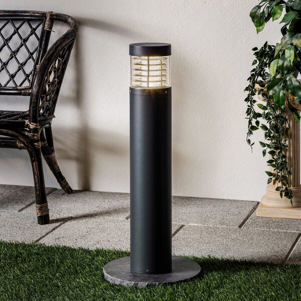 Lucande Lucius bornă luminoasă LED, 65cm, antracit, metal, IP54, Negru, Aluminiu, Modern