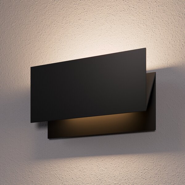 Lucande LED lampă de perete pentru exterior Meja, negru, metal, IP54, Negru, Metal, Modern