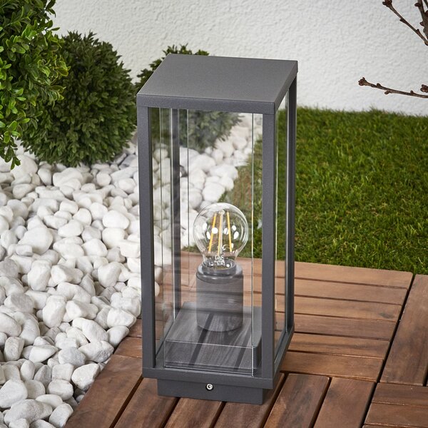 Lucande Annalea lampă cu soclu, 35 cm, antracit, IP54, reglabil, Negru, Metal, Modern