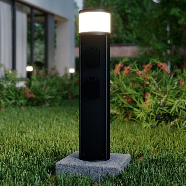 Lucande Corban lampă cu soclu, gri, prize, G9, IP44, reglabil, Negru, Aluminiu, Modern