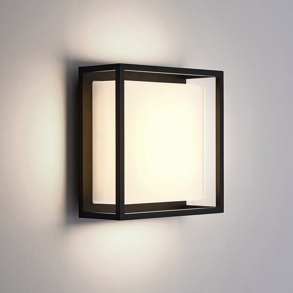 Lucande LED-aparat de iluminat exterior Ilirian, antracit, aluminiu, 25 cm, Negru, Aluminiu, Modern