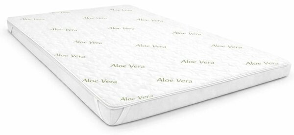 Topper saltea 2in1 90x200 cm Aloe Vera 3,5 cm impermeabil, husa detasabila