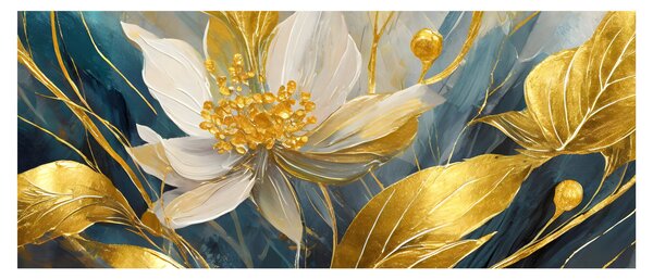 Tablou - Pictura de flori de aur (120x50 cm)