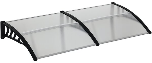 Outsunny Copertină Modernă din Policarbonat și Auminiu, pentru Balcoane, Ferestre și Uși, 200x96x27 cm, Transparent | Aosom Romania