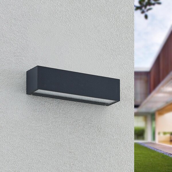Arcchio Aplică de perete LED Lengo, 25 cm, 2 becuri, antracit, CCT, Negru, Aluminiu, Modern