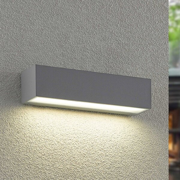 Arcchio LED-Lampa de exterior Lengo, 25 cm, 1 bec, gri, CCT, Gri, Aluminiu, Modern