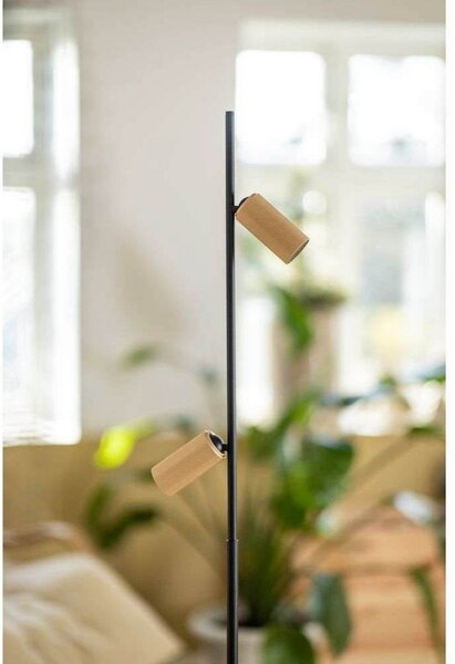 Lampadar LED Decor F2, negru/alamă, dimabil - Antidark