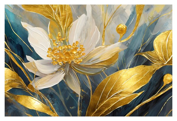 Tablou - Pictura de flori de aur (90x60 cm)