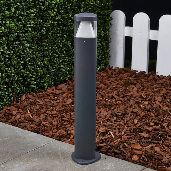 Lucande lampă cu soclu LED Milou, înălțime 50 cm, antracit, aluminiu, Negru, Metal, Modern