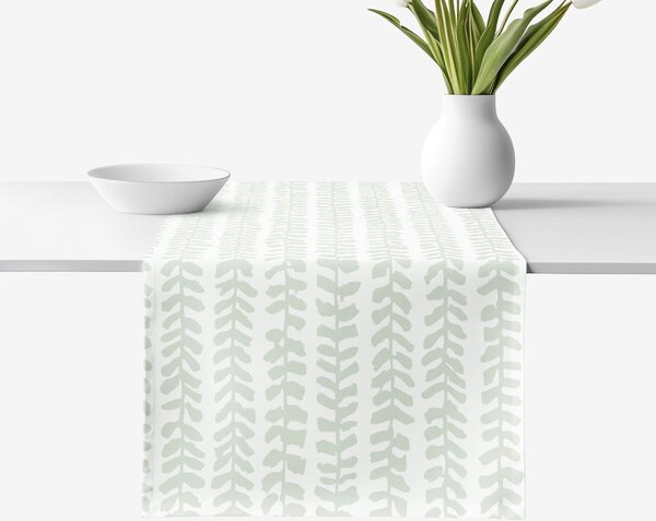 Goldea napron de masă 100% bumbac - frunze scandinave 20x120 cm