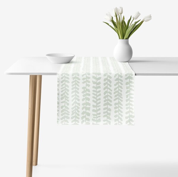 Goldea napron de masă 100% bumbac - frunze scandinave 20x120 cm