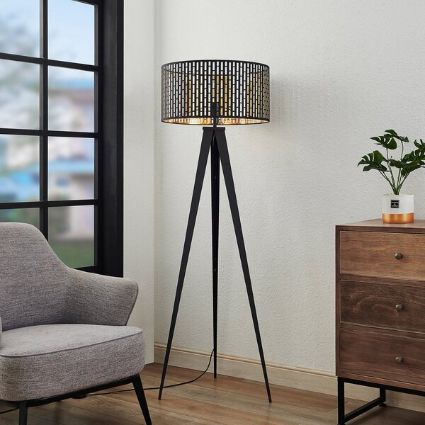 Lampadar Lindby, Thoralf, Negru, Camera de zi, Metal