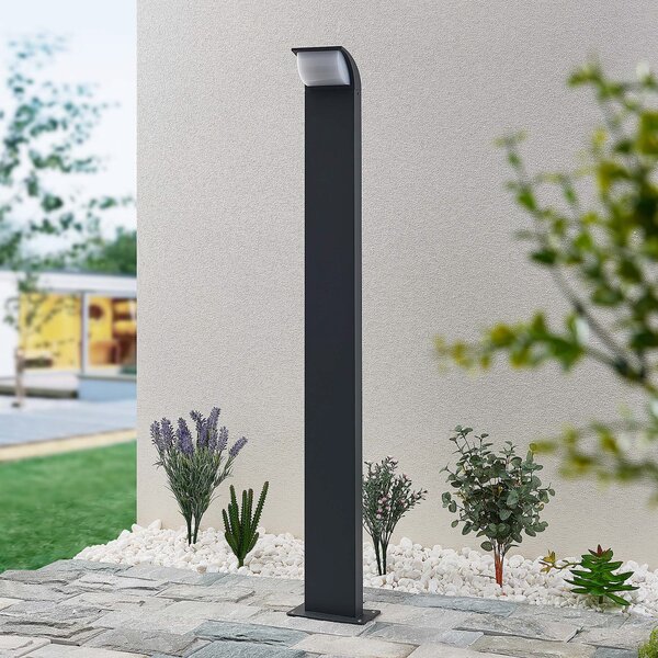 Lucande Bornă luminoasă LED Tinna, 100 cm, antracit, IP65, Negru, Aluminiu, Modern